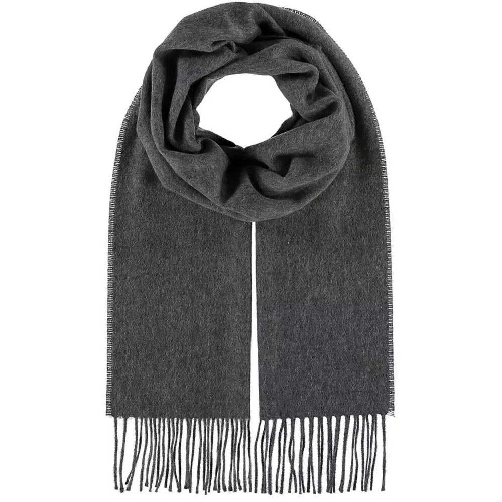 V. FRAAS Men's 100%‎ Cashmere Solid Scarf Grey NEW $168